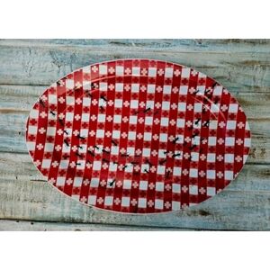 Boston Warehouse Red and White Checkered Platter (ANTS RETIRED)